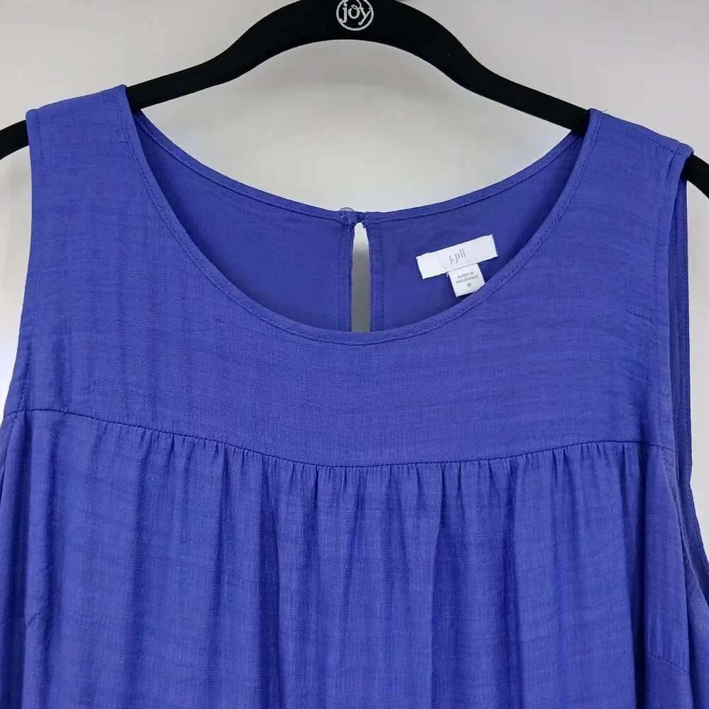 J. Jill Sleeveless Royal Blue Tiered Maxi Dress - Picture 6 of 13